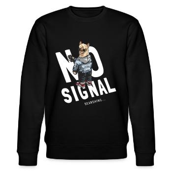 Lama Adventure Kein WLAN Signal - Stanley/Stella Unisex Bio-Sweatshirt CHANGER  - Schwarz - Vorne - Nik (191cm) & Marisol (170cm)