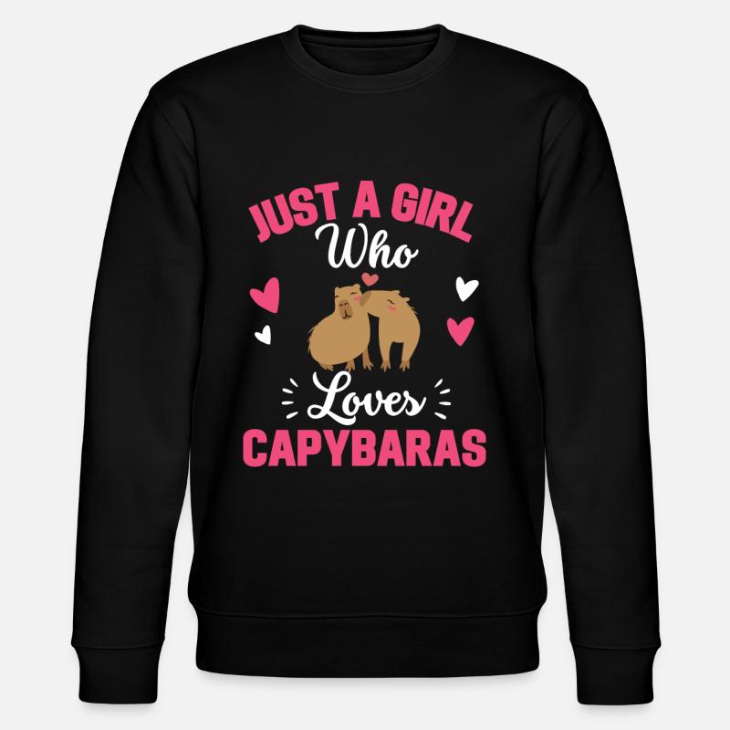 Capybara Mädchen - Stanley/Stella Unisex Bio-Sweatshirt CHANGER  - Schwarz