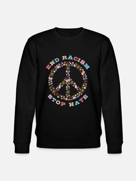 End Racism Stop Hate - Stanley/Stella CHANGER Unisex Organic Sweatshirt - black