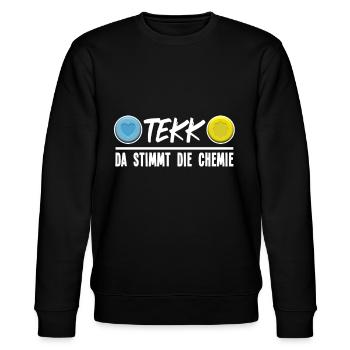 Tekk Hardtekk Da stimmt Chemie MDMA Feiern Ballern - Stanley/Stella Unisex Bio-Sweatshirt CHANGER  - Schwarz - Vorne - Nik (191cm) & Marisol (170cm)