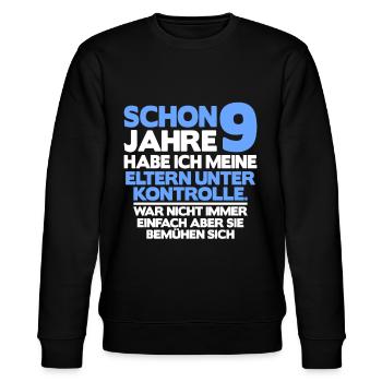 9. Geburtstag Junge Geschenk lustig Shirt 9 Jahre - Stanley/Stella Unisex Bio-Sweatshirt CHANGER  - Schwarz - Vorne - Nik (191cm) & Marisol (170cm)