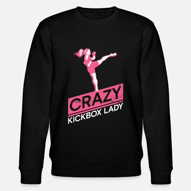 Crazy Kickbox Lady - Kickboxen Kickboxer - Stanley/Stella Unisex Bio-Sweatshirt CHANGER  - Schwarz