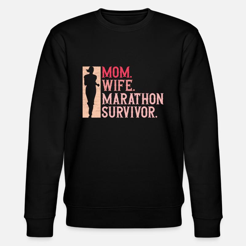 Mutter. Ehefrau. Marathon Überlebende. - Stanley/Stella Unisex Bio-Sweatshirt CHANGER  - Schwarz
