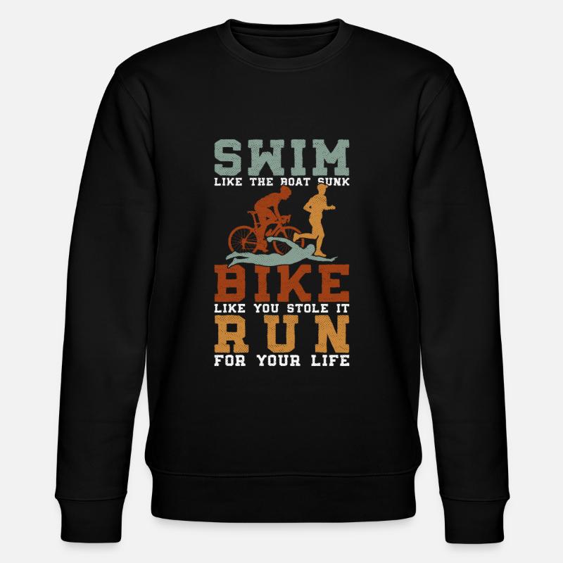 Triathlon Training Triathlete Gift - Stanley/Stella CHANGER Unisex Organic Sweatshirt - black