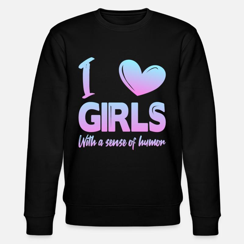 Ich liebe Mädchen - Stanley/Stella Unisex Bio-Sweatshirt CHANGER  - Schwarz