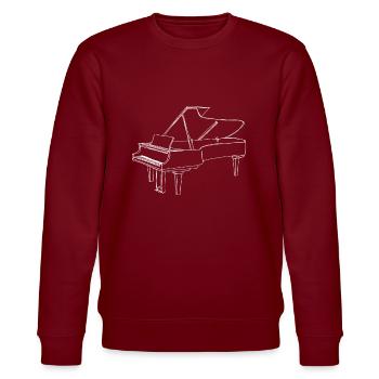 Piano Oneline Art - Klavier Pianist Klavierspieler - Stanley/Stella Unisex Bio-Sweatshirt CHANGER  - Burgunderrot - Vorne - Nik (191cm) & Marisol (170cm)