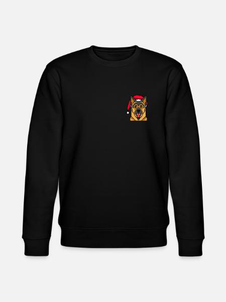 German Shepherd pixelated Christmas - Stanley/Stella CHANGER Unisex Organic Sweatshirt - black