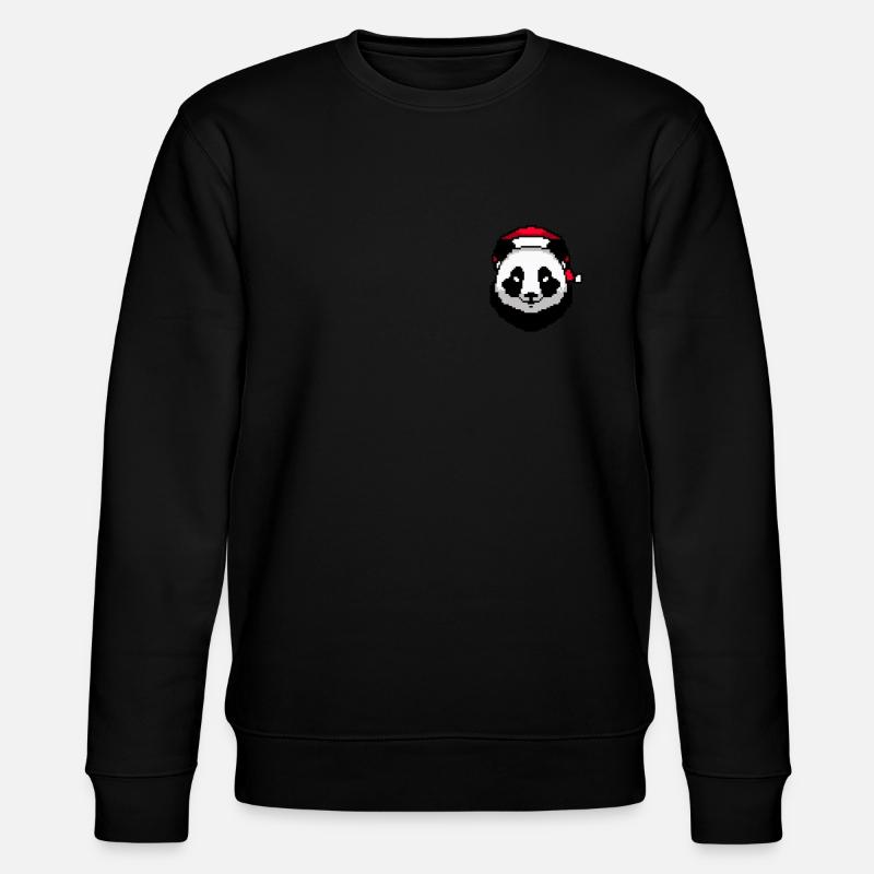 Panda Pixelated Christmas - Drôle - Sweat bio CHANGER Stanley/Stella Unisexe - noir