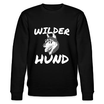 Wilder Hund Spruch für Husky Hundebesitzer - Stanley/Stella Unisex Bio-Sweatshirt CHANGER  - Schwarz - Vorne - Nik (191cm) & Marisol (170cm)