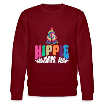 Hippie Holidays, Man - Noël hippie - Sweat bio CHANGER Stanley/Stella Unisexe - bordeaux - Devant - Nik (191cm) & Marisol (170cm)