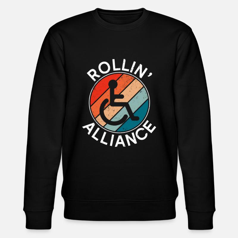 Rollstuhlfahrer Rollstuhl Behinderung Lustig - Stanley/Stella Unisex Bio-Sweatshirt CHANGER  - Schwarz