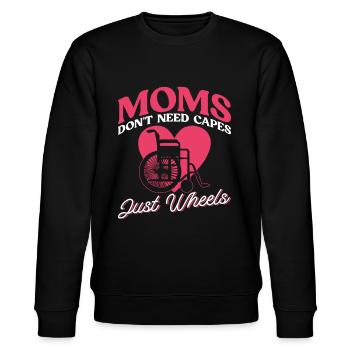 Rollstuhlfahrer Rollstuhl Behinderung Lustig - Stanley/Stella Unisex Bio-Sweatshirt CHANGER  - Schwarz - Vorne - Nik (191cm) & Marisol (170cm)