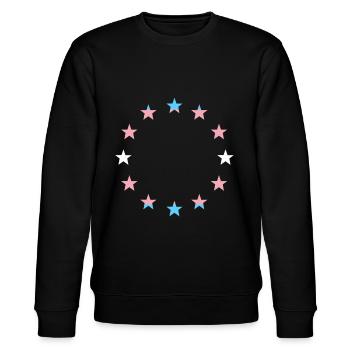 Europa Flagge Regenbogenflagge Transgender - Stanley/Stella Unisex Bio-Sweatshirt CHANGER  - Schwarz - Vorne - Nik (191cm) & Marisol (170cm)