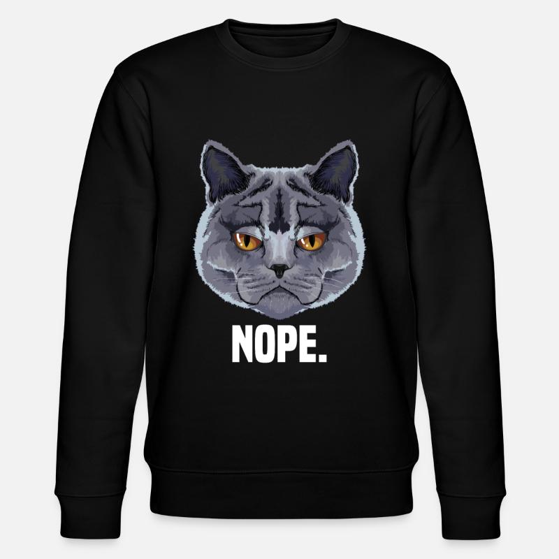 grumpy britisch Kurzhaar Katze Katzenliebhaber - Stanley/Stella Unisex Bio-Sweatshirt CHANGER  - Schwarz