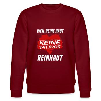 Tatouage Parce que peau pure Reinhaut Anti Tattoo - Sweat bio CHANGER Stanley/Stella Unisexe - bordeaux - Devant - Nik (191cm) & Marisol (170cm)