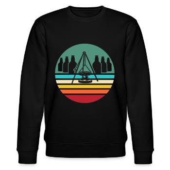 Schwenken Grillen Saarland Schwenkgrill Schwenker - Stanley/Stella Unisex Bio-Sweatshirt CHANGER  - Schwarz - Vorne - Nik (191cm) & Marisol (170cm)
