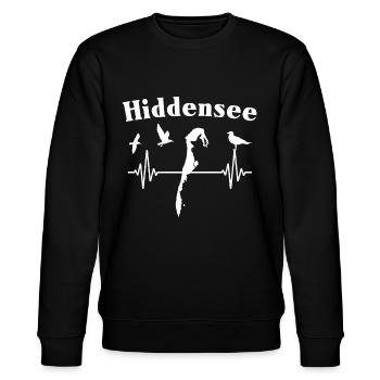 Hiddensee EKG Ostsee Insel - Stanley/Stella Unisex Bio-Sweatshirt CHANGER  - Schwarz - Vorne - Nik (191cm) & Marisol (170cm)
