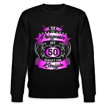 50 Geburtstag Frauen Geschenk 50 Jahre Geburtstag - Stanley/Stella Unisex Bio-Sweatshirt CHANGER  - Schwarz - Vorne - Nik (191cm) & Marisol (170cm)
