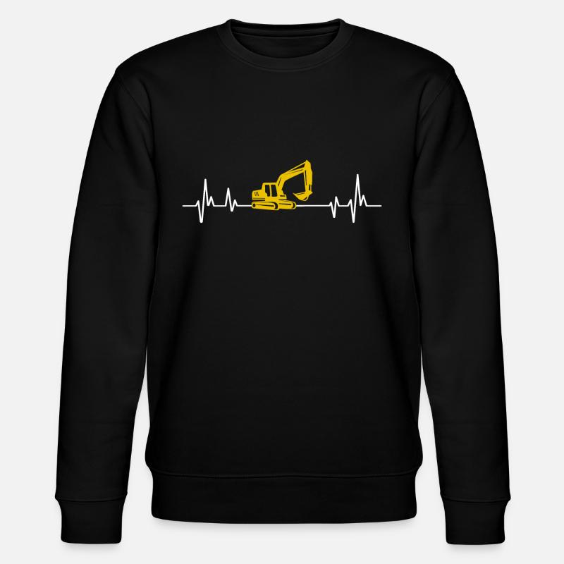 Bagger Baustelle Heartbeat Bagger - Stanley/Stella Unisex Bio-Sweatshirt CHANGER  - Schwarz