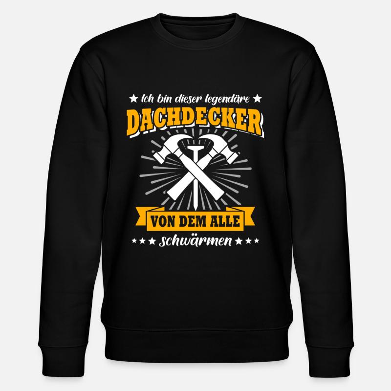 Dachdecker Dachspengler Dachklempner Dachdecken - Stanley/Stella Unisex Bio-Sweatshirt CHANGER  - Schwarz