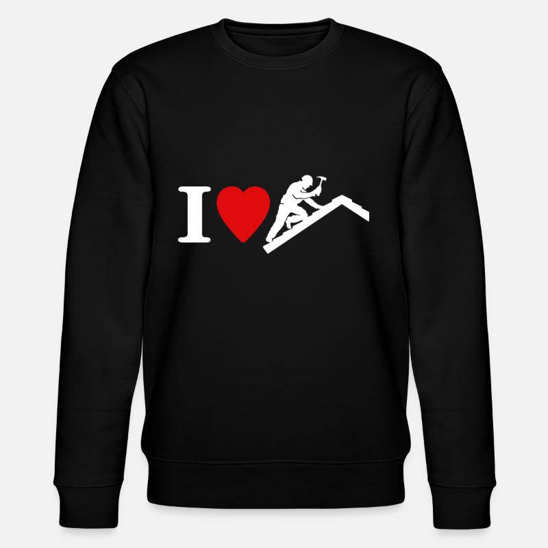 Couvreur Amour J’aime Toiture - Sweat bio CHANGER Stanley/Stella Unisexe - noir