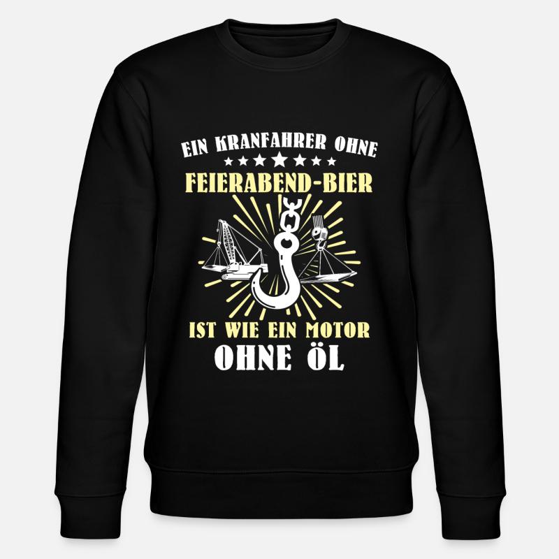 Kranführer Kran Bier Kranfahrer - Stanley/Stella Unisex Bio-Sweatshirt CHANGER  - Schwarz