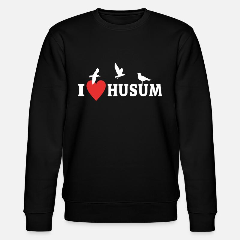 I Love Husum Liebe Husumer - Stanley/Stella Unisex Bio-Sweatshirt CHANGER - Schwarz