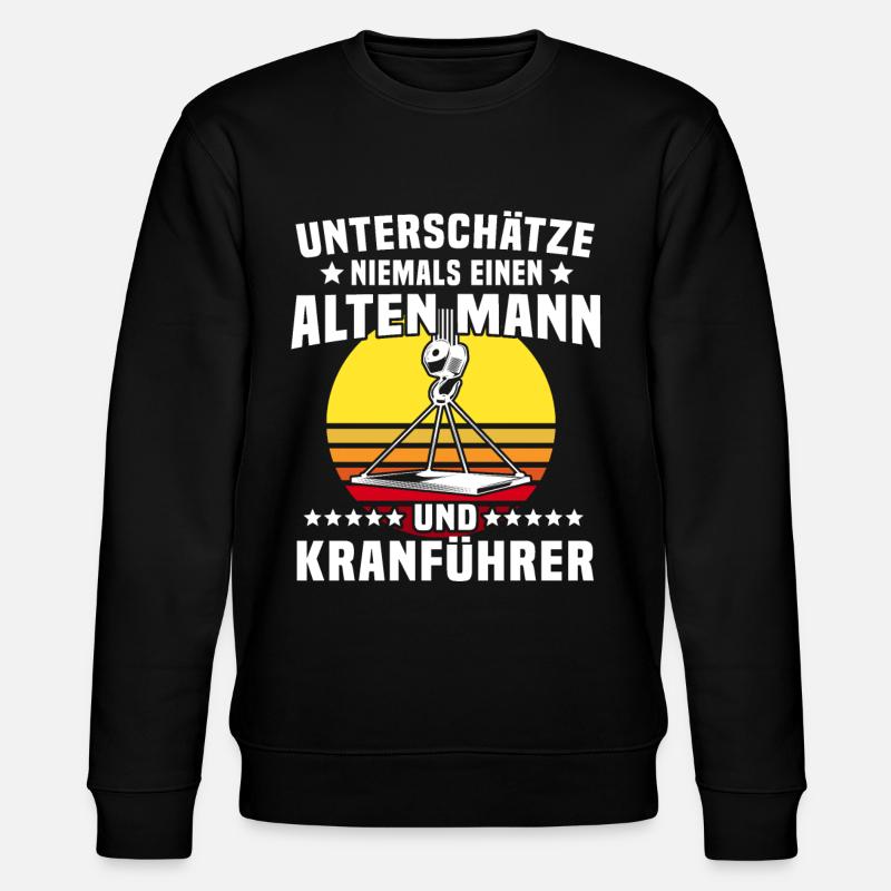 Kranführer Kranfahrer Kran - Stanley/Stella Unisex Bio-Sweatshirt CHANGER  - Schwarz