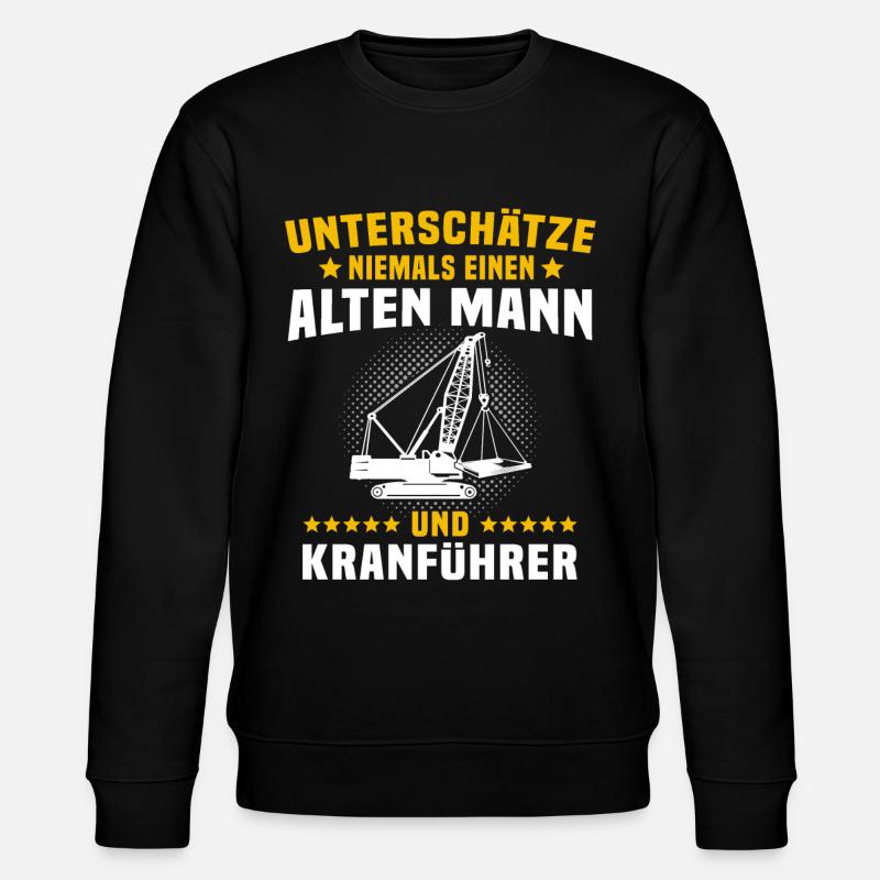 Kranführer Kran Kranfahrer - Stanley/Stella Unisex Bio-Sweatshirt CHANGER  - Schwarz
