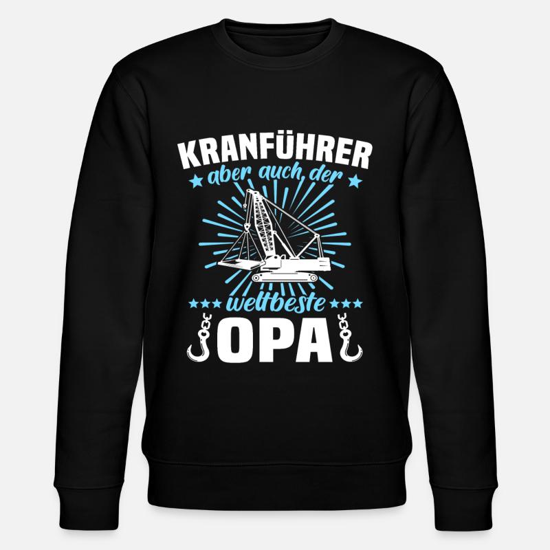 Kranfahrer Opa Kranführer Opas - Stanley/Stella Unisex Bio-Sweatshirt CHANGER - Schwarz