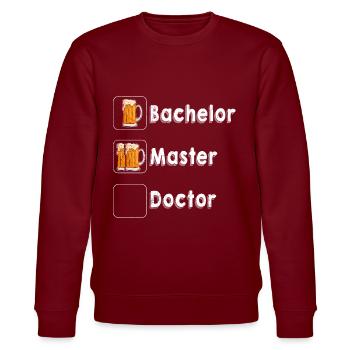 Checkliste Bachelor Master Doktor Promotion - Stanley/Stella Unisex Bio-Sweatshirt CHANGER  - Burgunderrot - Vorne - Nik (191cm) & Marisol (170cm)