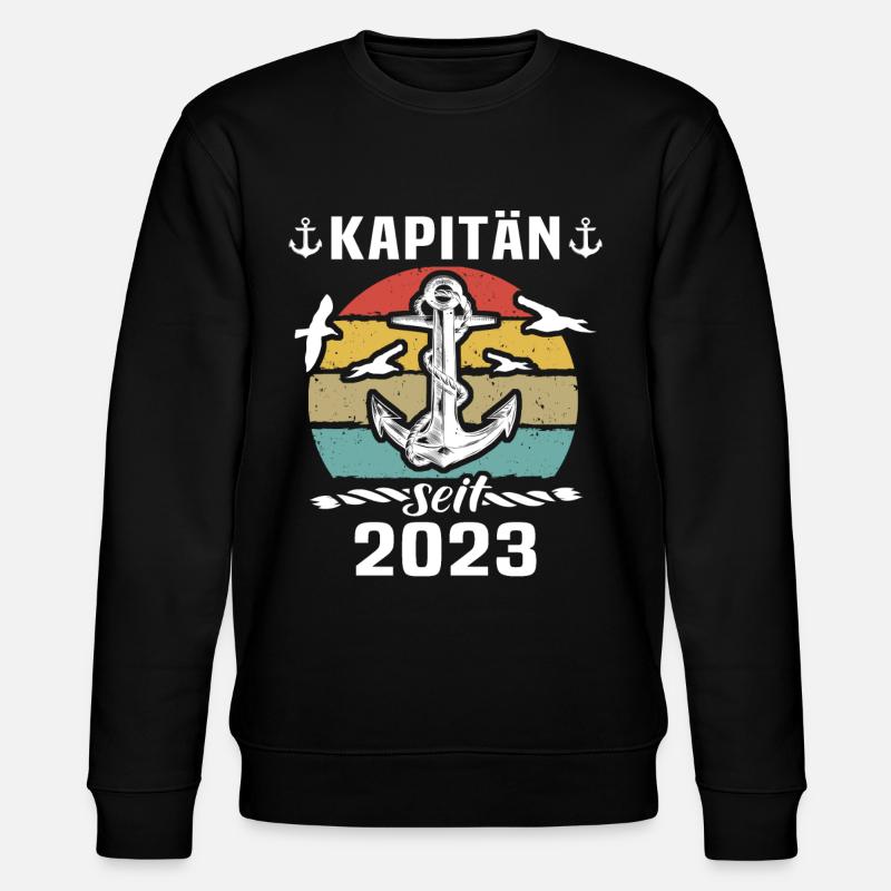 Kapitän 2023 Bootsführerschein Boot - Stanley/Stella Unisex Bio-Sweatshirt CHANGER  - Schwarz
