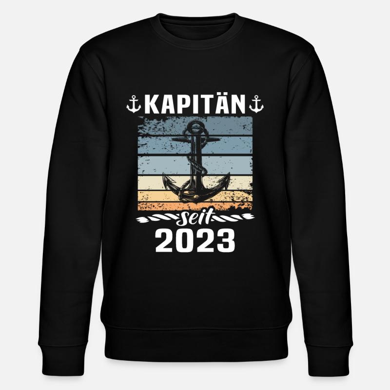 Kapitän 2023 Bootsführerschein Boot - Stanley/Stella Unisex Bio-Sweatshirt CHANGER  - Schwarz