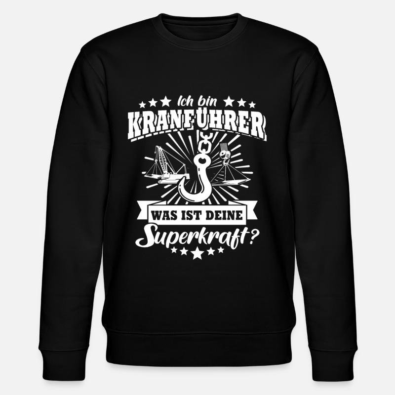 Kranführer Kran Kranfahrer - Stanley/Stella Unisex Bio-Sweatshirt CHANGER  - Schwarz