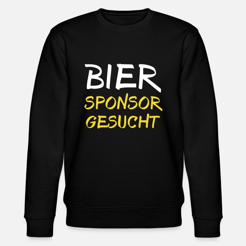 Bier Sponsor Trinksprüche Party - Stanley/Stella Unisex Bio-Sweatshirt CHANGER  - Schwarz