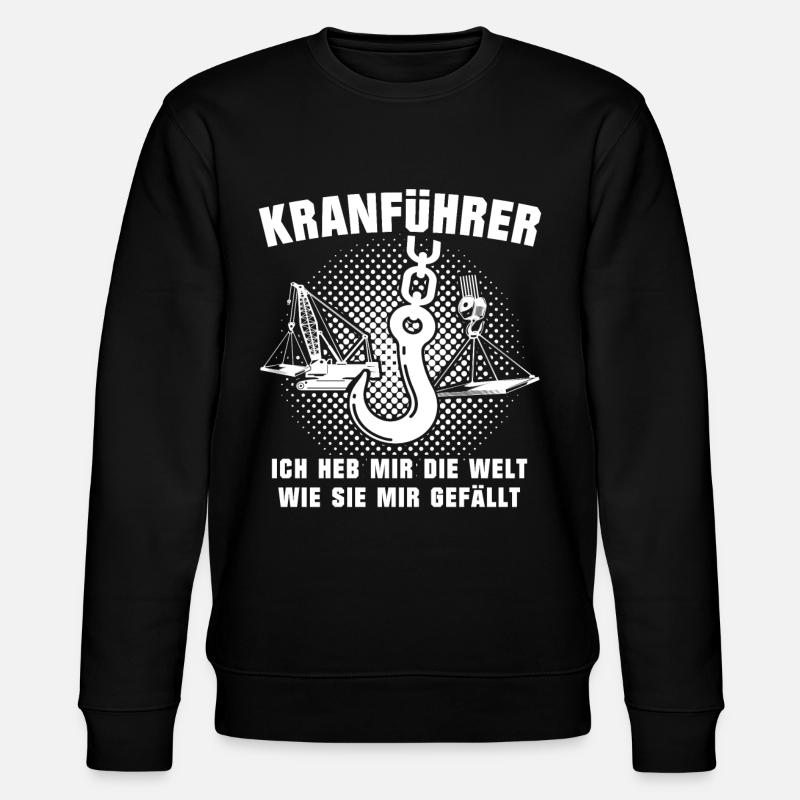 Kranfahrer Kranführer Kran - Stanley/Stella Unisex Bio-Sweatshirt CHANGER  - Schwarz