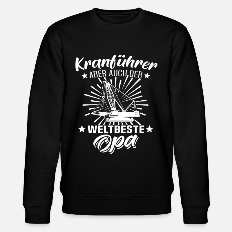 Kranführer Opa Kranfahrer - Stanley/Stella Unisex Bio-Sweatshirt CHANGER  - Schwarz