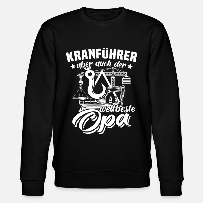 Kranfahrer Opa Kran - Stanley/Stella Unisex Bio-Sweatshirt CHANGER - Schwarz