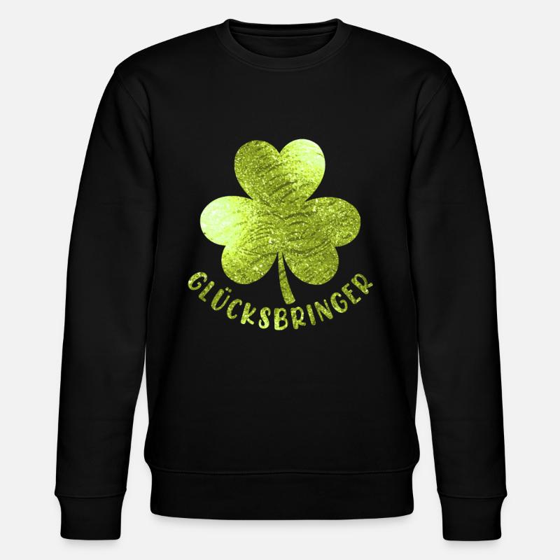 Glücksbringer Kleeblatt - Stanley/Stella Unisex Bio-Sweatshirt CHANGER  - Schwarz