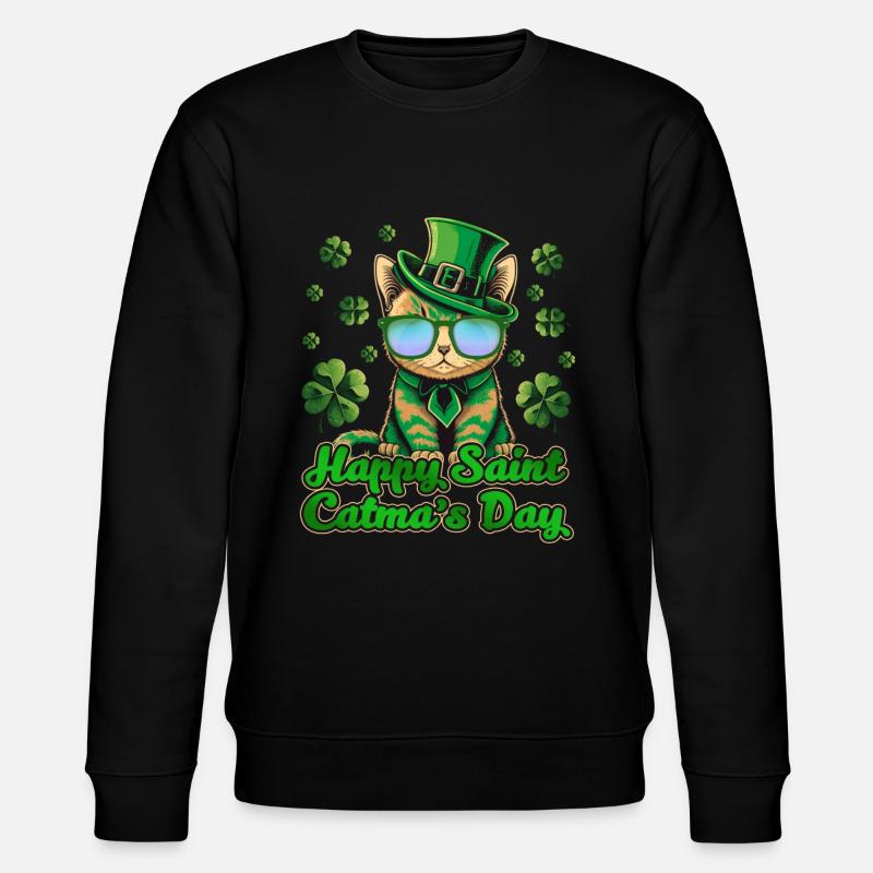 Bonne Saint-Catmas Chats Saint-Patrick - Sweat bio CHANGER Stanley/Stella Unisexe - noir