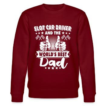 Best Slot Car Dad - Stanley/Stella Unisex Bio-Sweatshirt CHANGER  - Burgunderrot - Vorne - Nik (191cm) & Marisol (170cm)