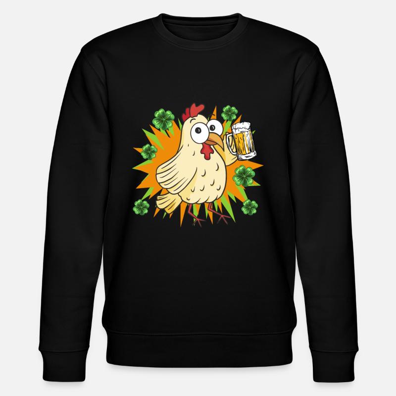 St. Patrick's Day Chicken - Stanley/Stella CHANGER Unisex Organic Sweatshirt - black