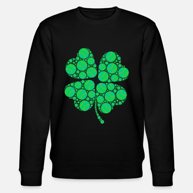 Baseball Kleeblatt Glücksbringer Baseballspieler - Stanley/Stella Unisex Bio-Sweatshirt CHANGER  - Schwarz