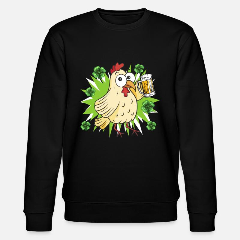 St. Patrick’s Day Huhn - Stanley/Stella Unisex Bio-Sweatshirt CHANGER  - Schwarz