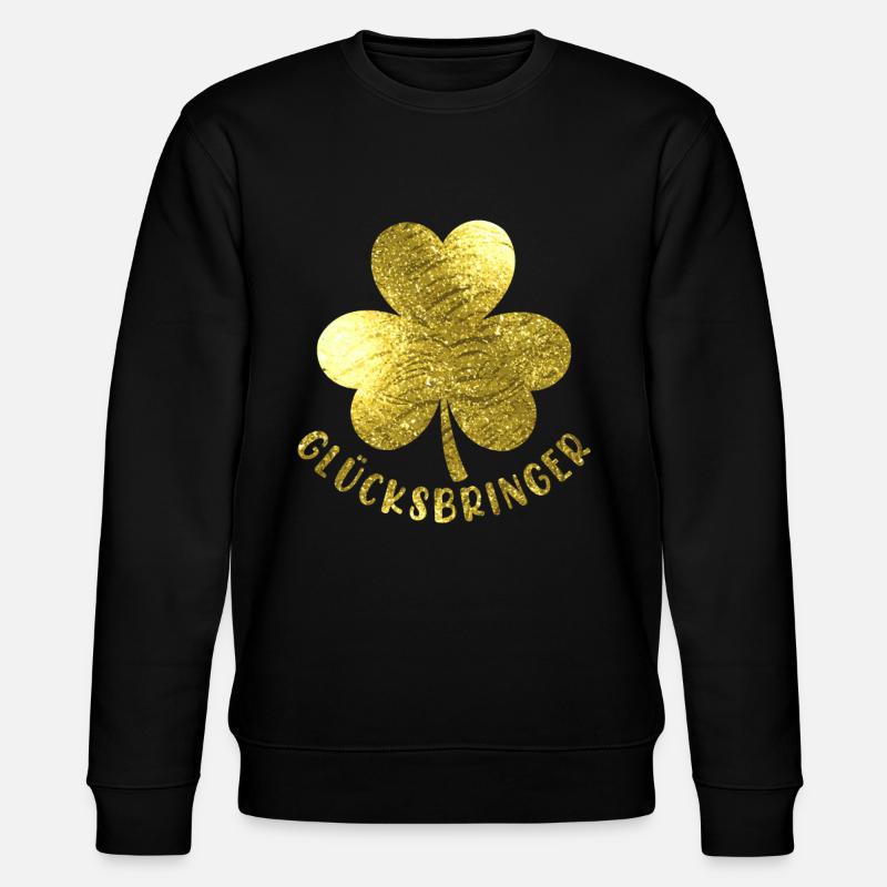 Glücksbringer Kleeblatt - Stanley/Stella Unisex Bio-Sweatshirt CHANGER  - Schwarz