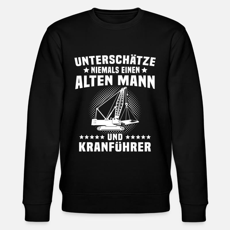 Kranfahrer Kranführer Kran - Stanley/Stella Unisex Bio-Sweatshirt CHANGER  - Schwarz