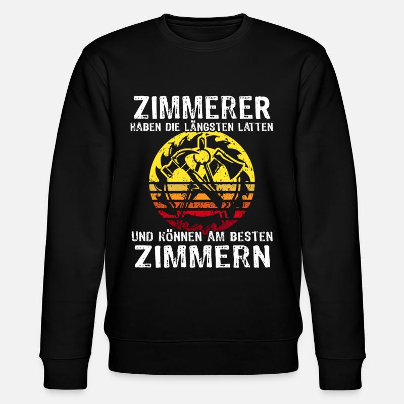 Zimmerer Sprüche Zimmermann - Stanley/Stella Unisex Bio-Sweatshirt CHANGER - Schwarz