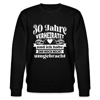 Ehefrau 30. Hochzeitstag Perlenhochzeit - Stanley/Stella Unisex Bio-Sweatshirt CHANGER  - Schwarz - Vorne - Nik (191cm) & Marisol (170cm)