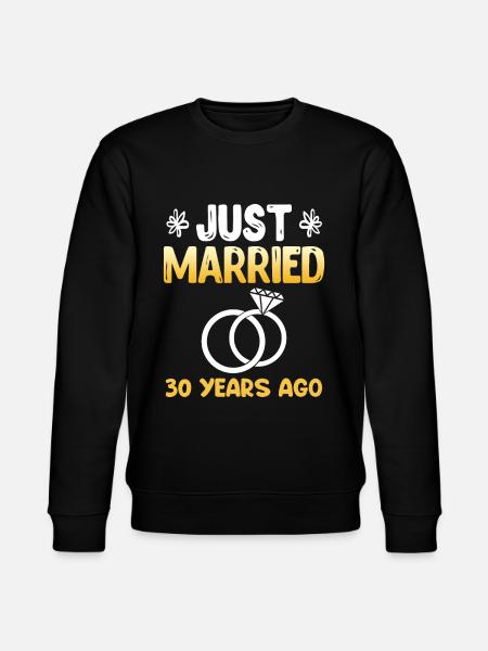 Lige gift 30 år 30 års bryllupsdag - Stanley/Stella økologisk unisex-sweatshirt CHANGER - sort