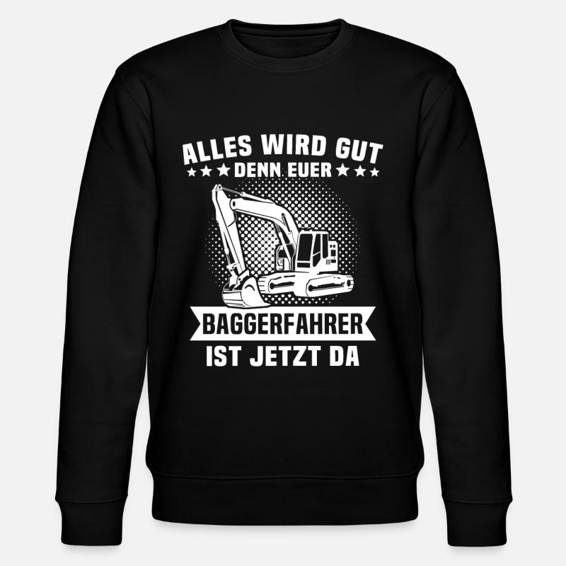 Baggerfahrer Bagger - Stanley/Stella Unisex Bio-Sweatshirt CHANGER  - Schwarz